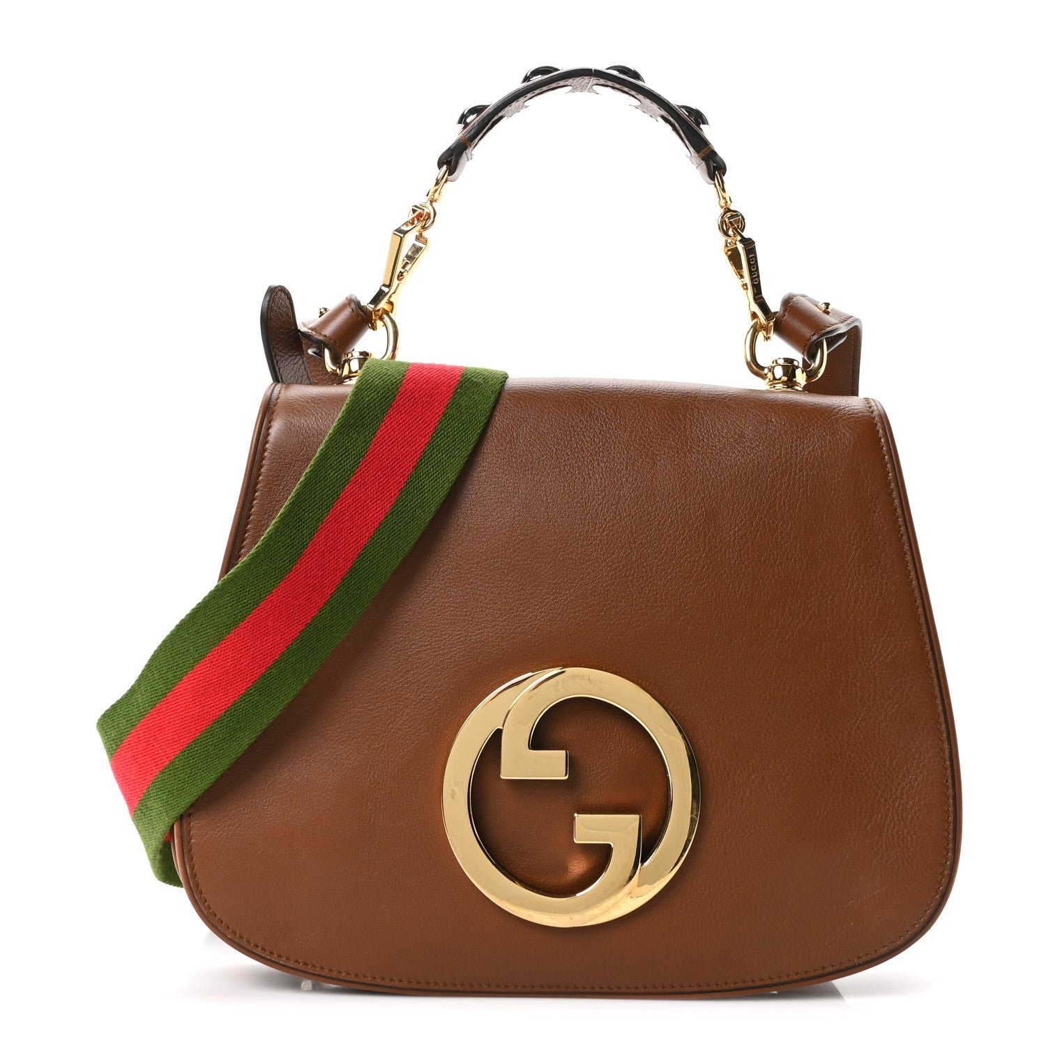 Gucci Roxy Calfskin Web Medium Blondie Shoulder Flap Bag Cuir
