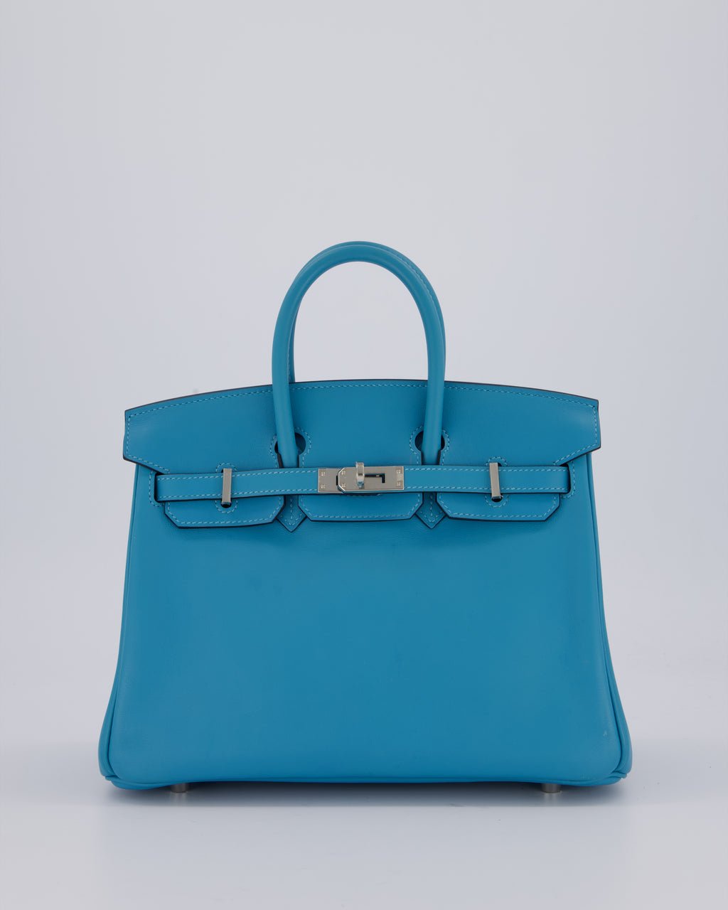 Hermès Birkin 25 Bag in Bleu Mykonos Swift Leather with Palladium Hardware