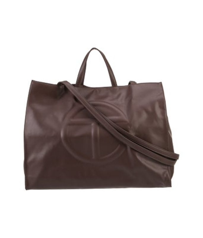 Telfar Vegan Leather Large Chocolate Shopping Bag Large
