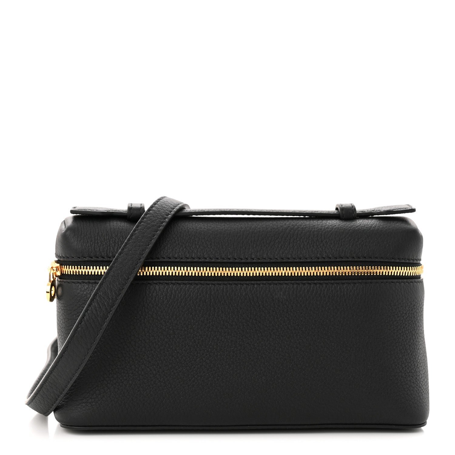 Loro Piana Grained Calfskin L19 Extra Pocket Pouch Black