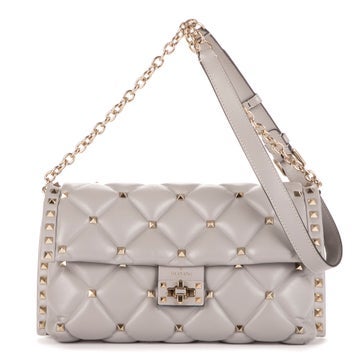 Leather Candystud Chain Flap