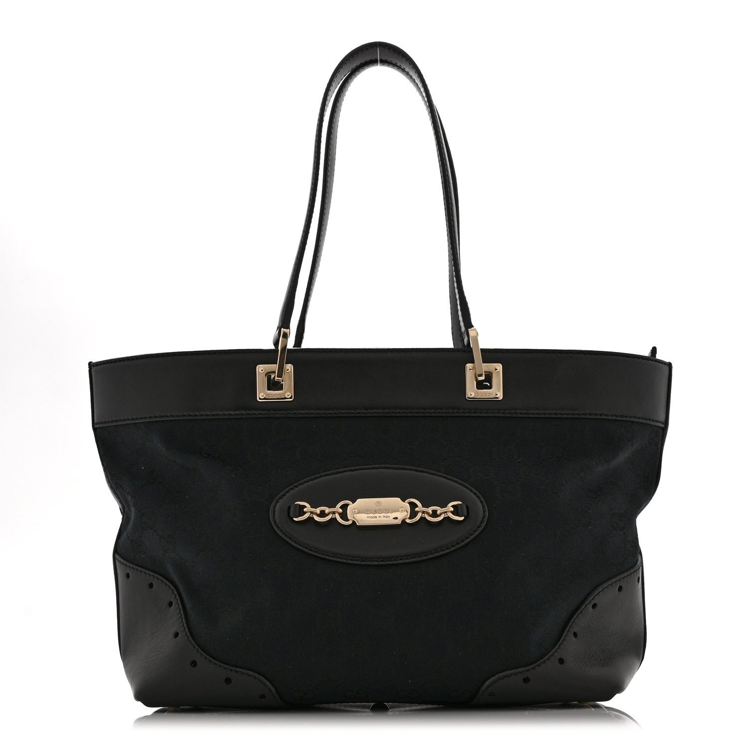 Gucci Monogram Large Punch Tote Black