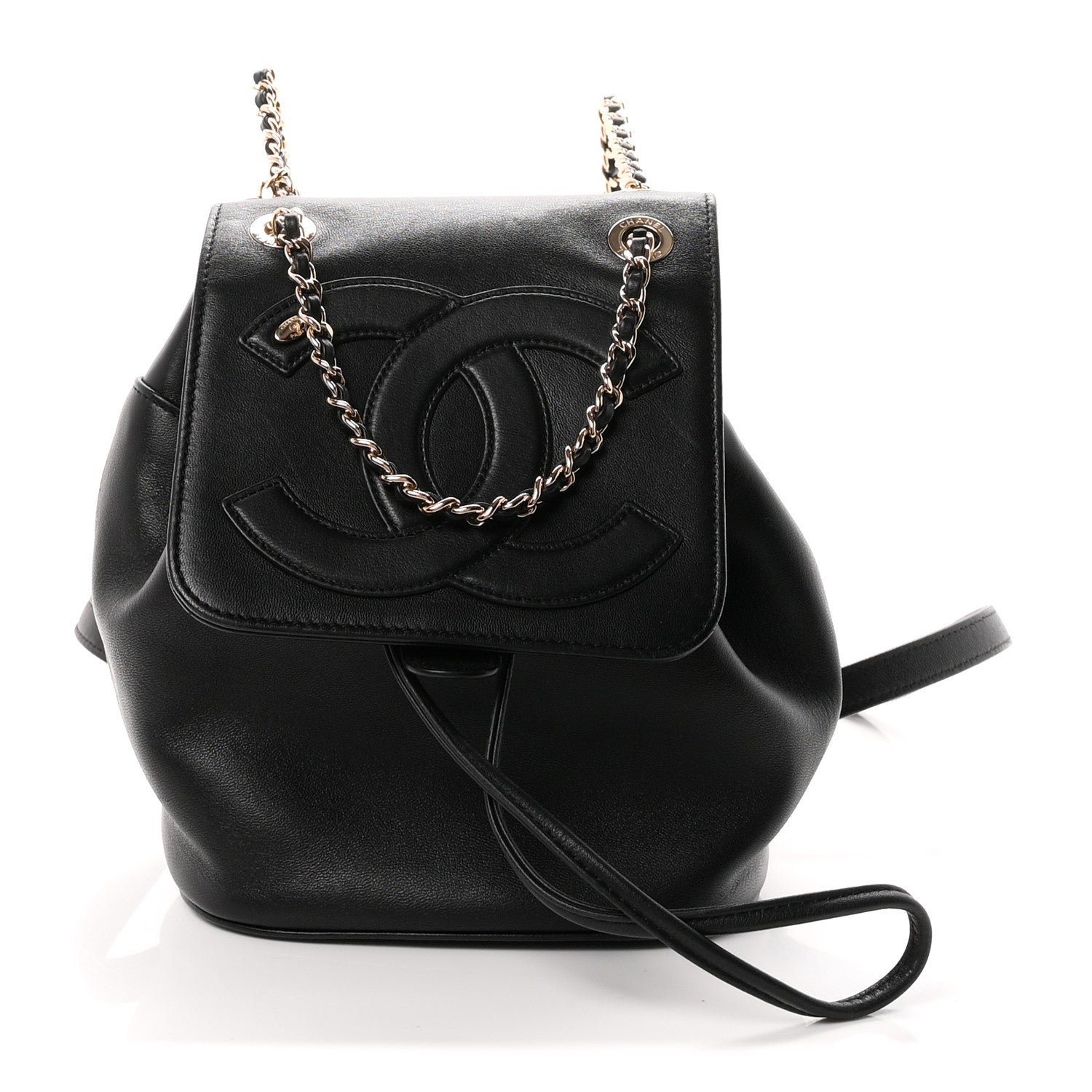 Chanel Lambskin CC Mania Backpack Black
