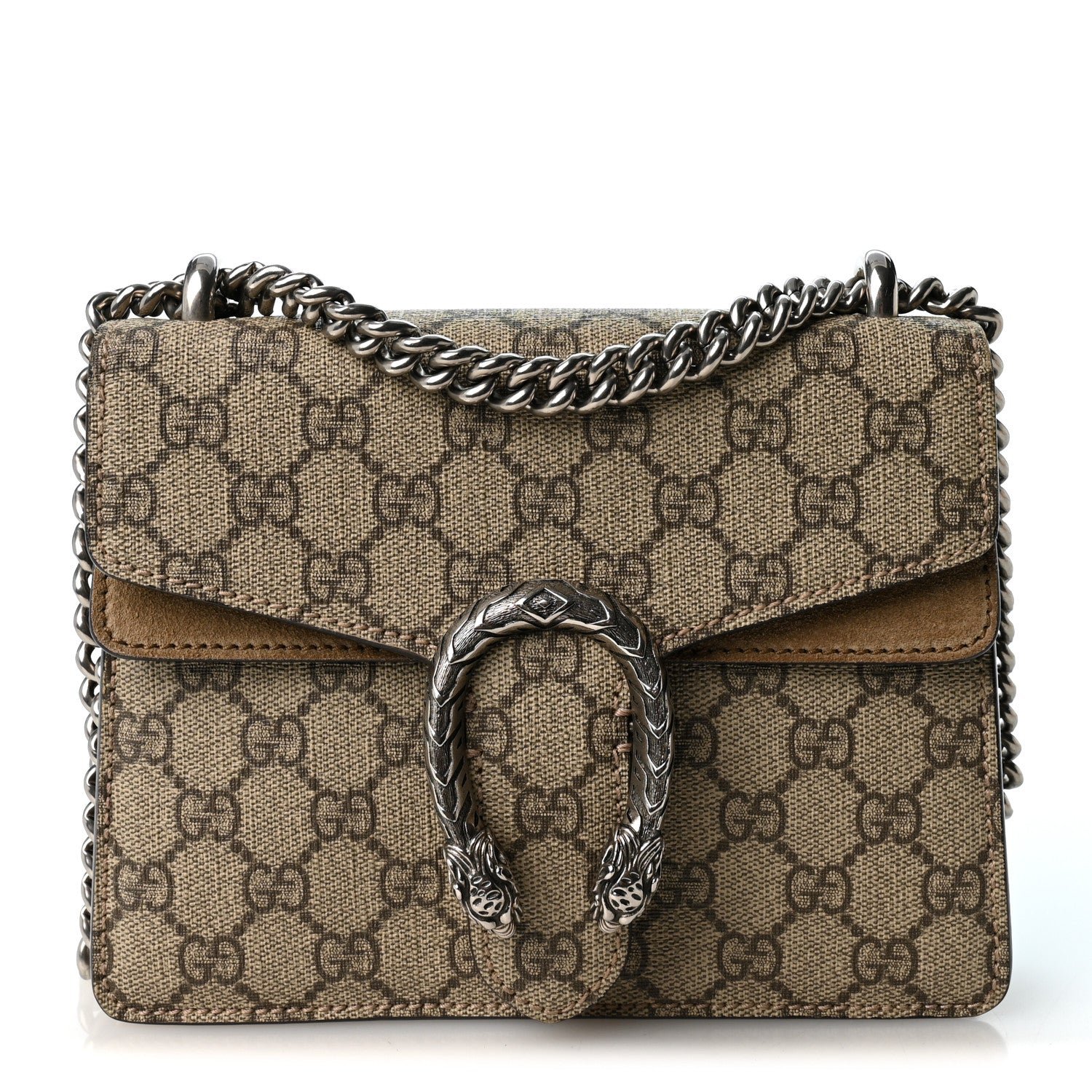 Gucci GG Supreme Monogram Mini Dionysus Shoulder Bag Taupe