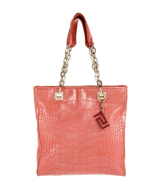Versace Embossed Leather Shoulder Bag
