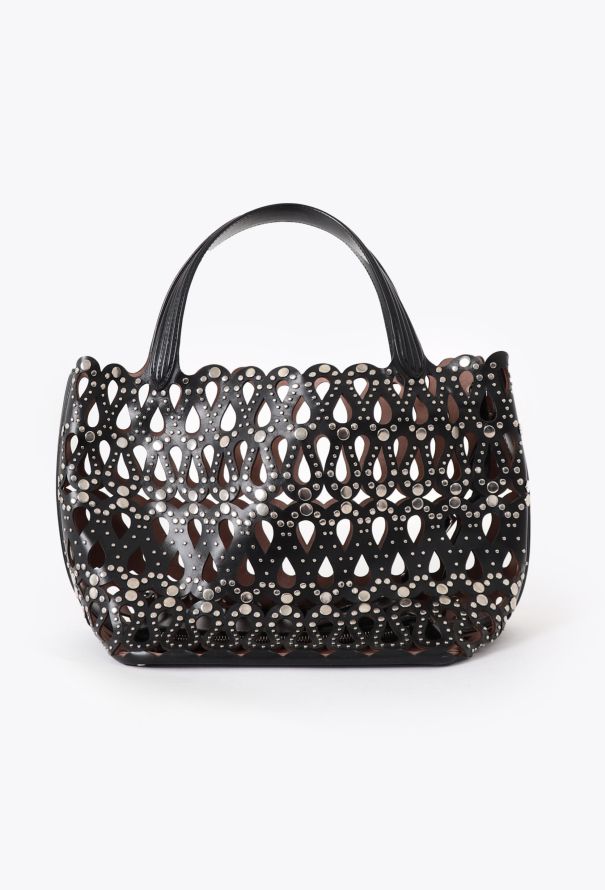 Alaia Studded Laser-Cut Medium Tote Bag