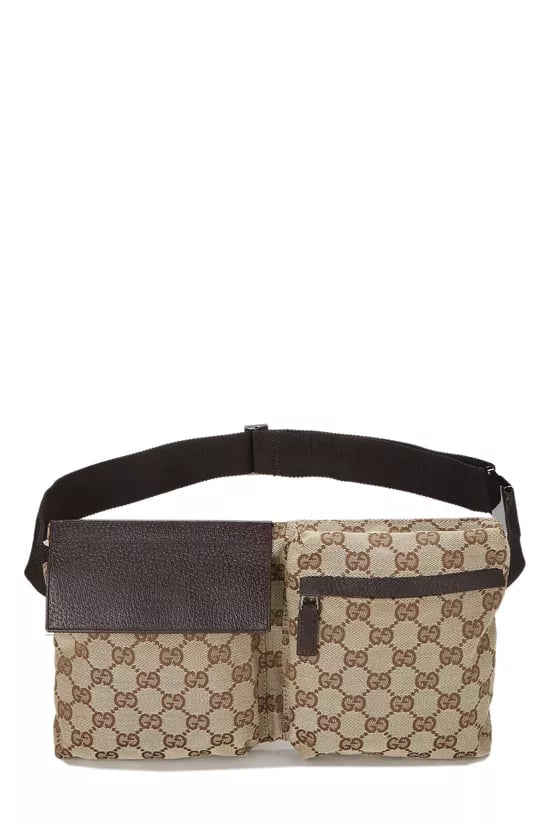 Original GG Canvas Web Double Pocket Waist Pouch