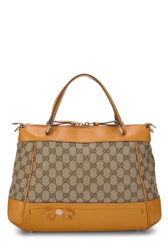 Orange GG Canvas Mayfair Convertible Handbag