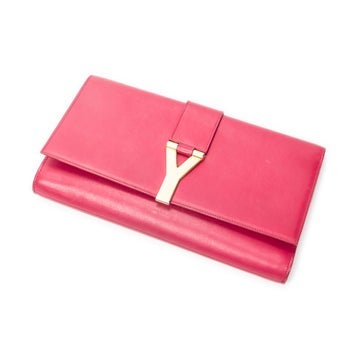Leather Ligne Y Clutch