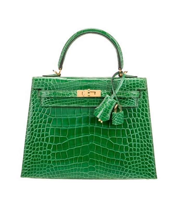 Hermes Shiny Alligator Kelly Ii Sellier 25