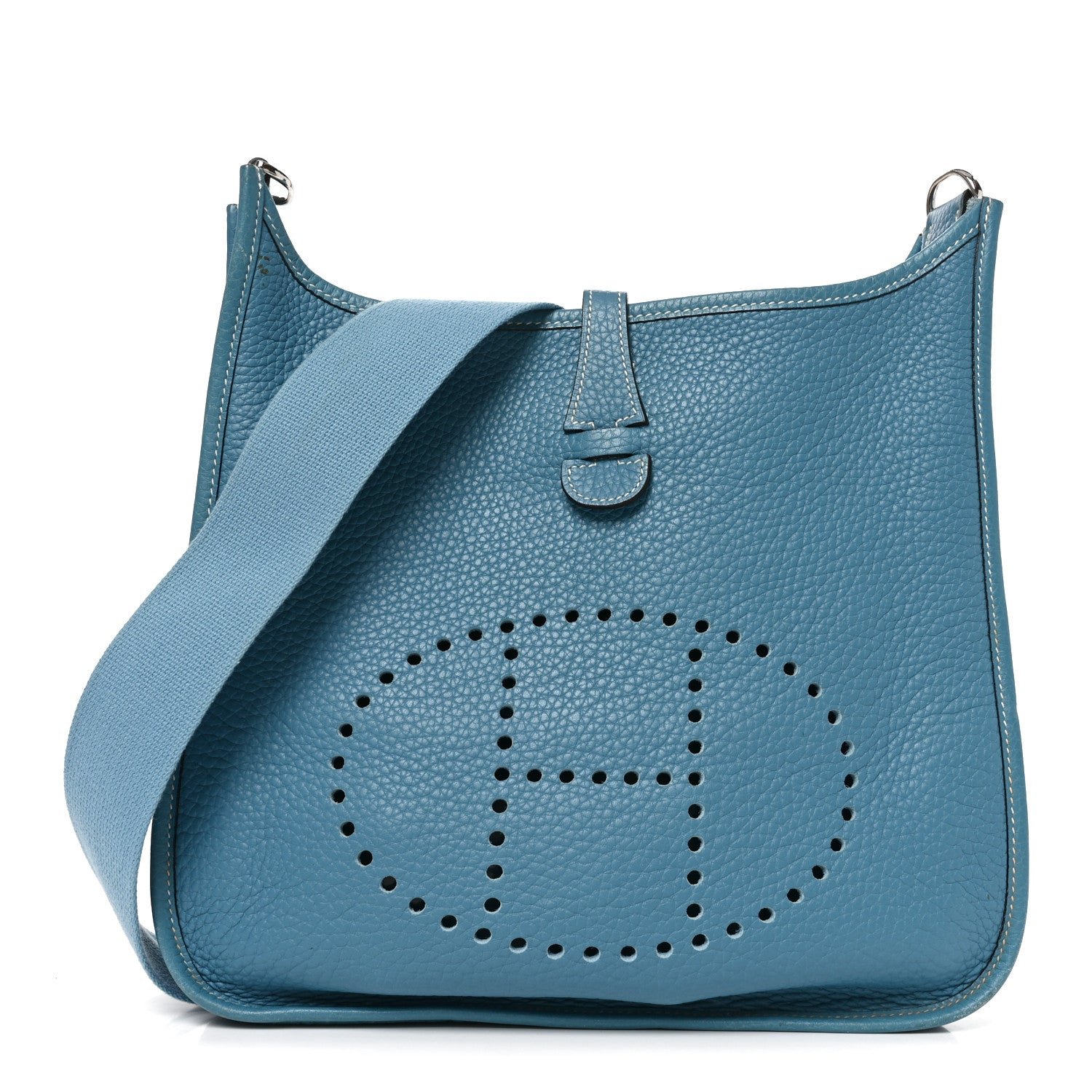 Hermes Taurillon Clemence Evelyne PM Blue Jean