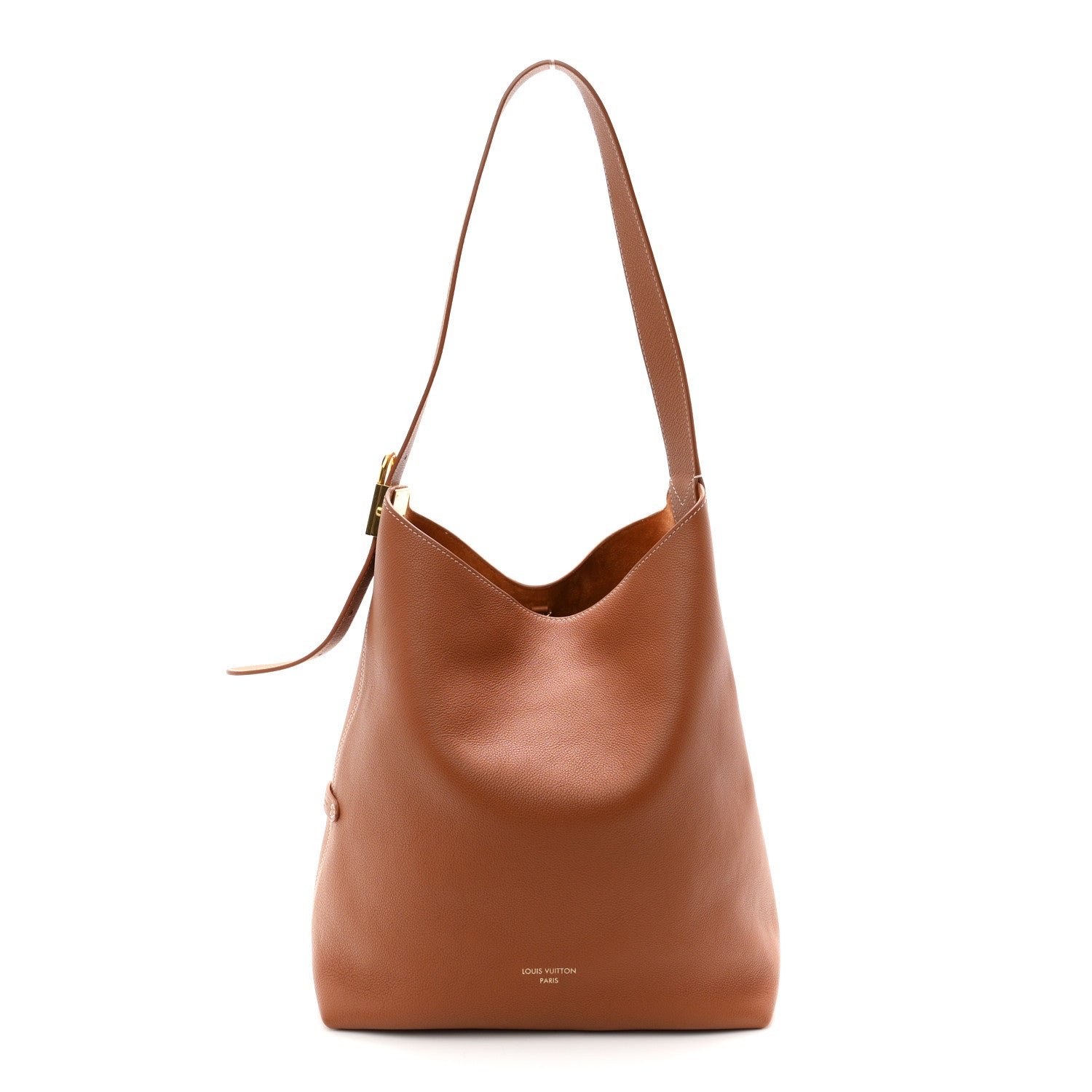Louis Vuitton Grained Calfskin Low Key Hobo MM Cognac
