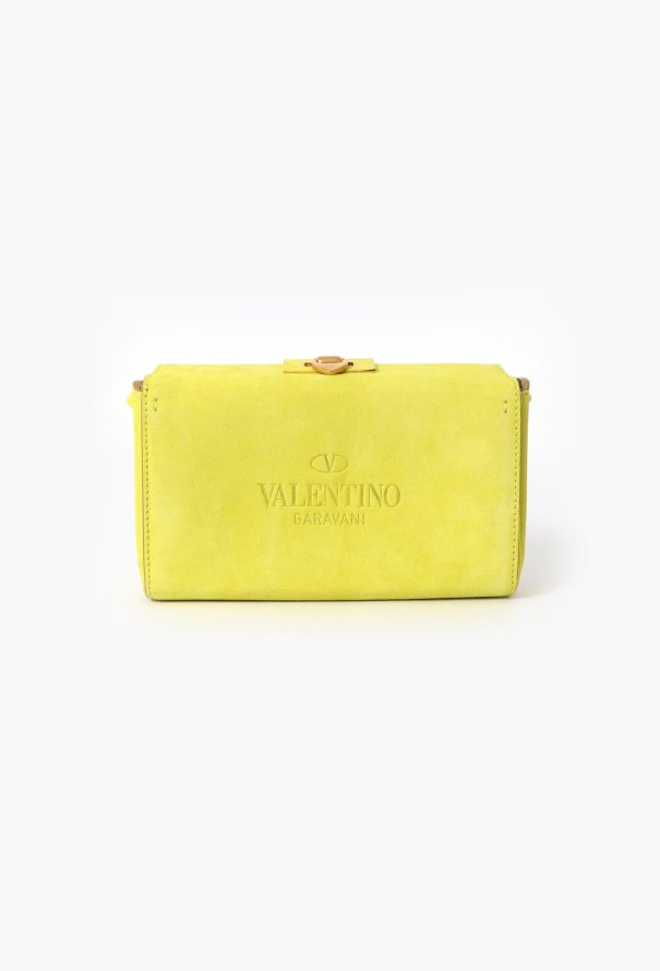 Valentino Yellow Suede Clutch