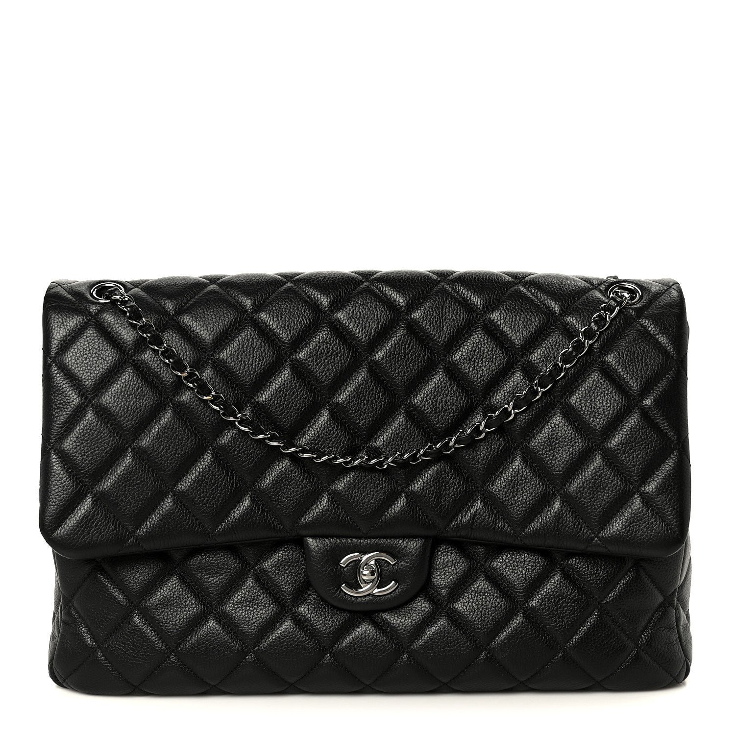Chanel Calfskin Quilted XXL Travel Flap Bag Black