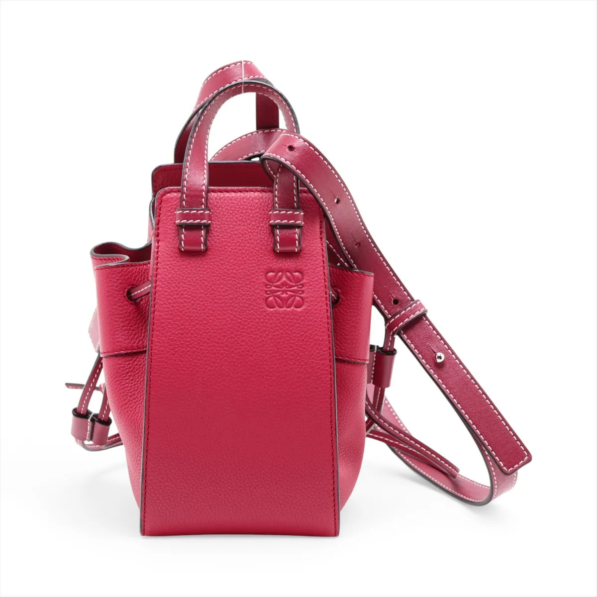 Loewe Hammock Drawstring mini Leather 2 Way Handbag Purple