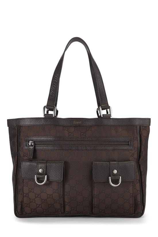 Brown GG Nylon Abbey Pocket Tote