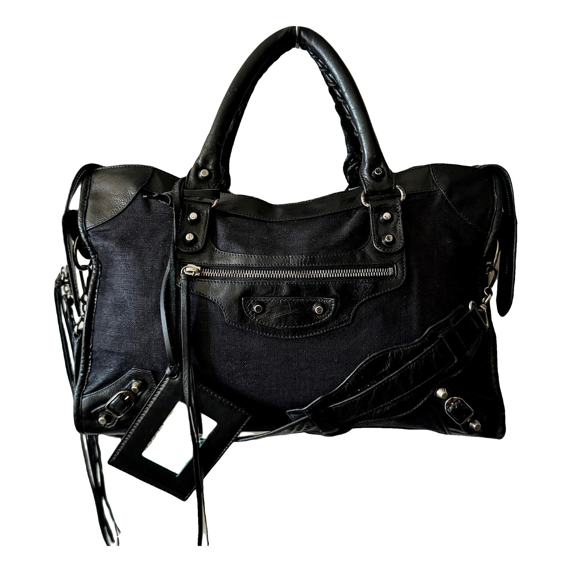 City leather handbag