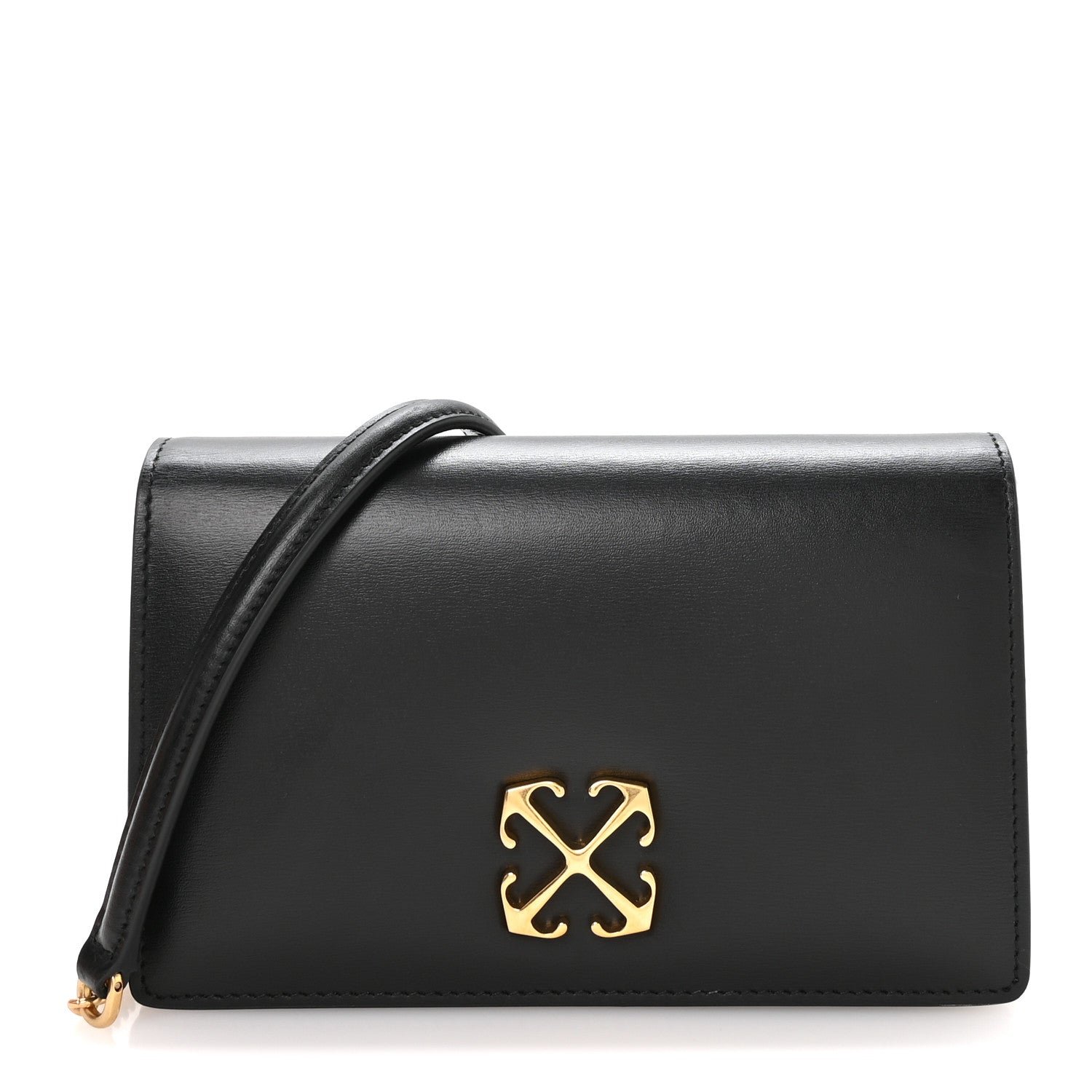 Off-White OFF WHITE Calfskin Jitney 0.5 Shoulder Bag Black