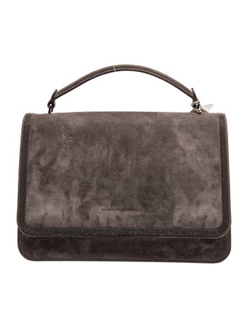 Suede Top Handle Bag