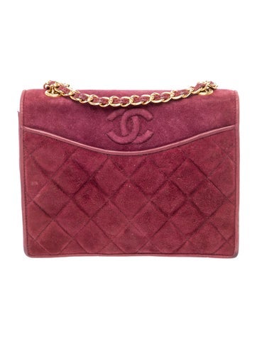 Suede Quilted CC Flap Bag