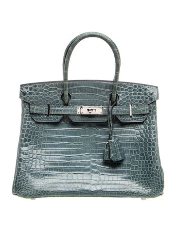 Hermes 2005 Shiny Porosus Crocodile Birkin 30