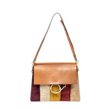 Leather Medium Faye Shoulder Striped Patchwork