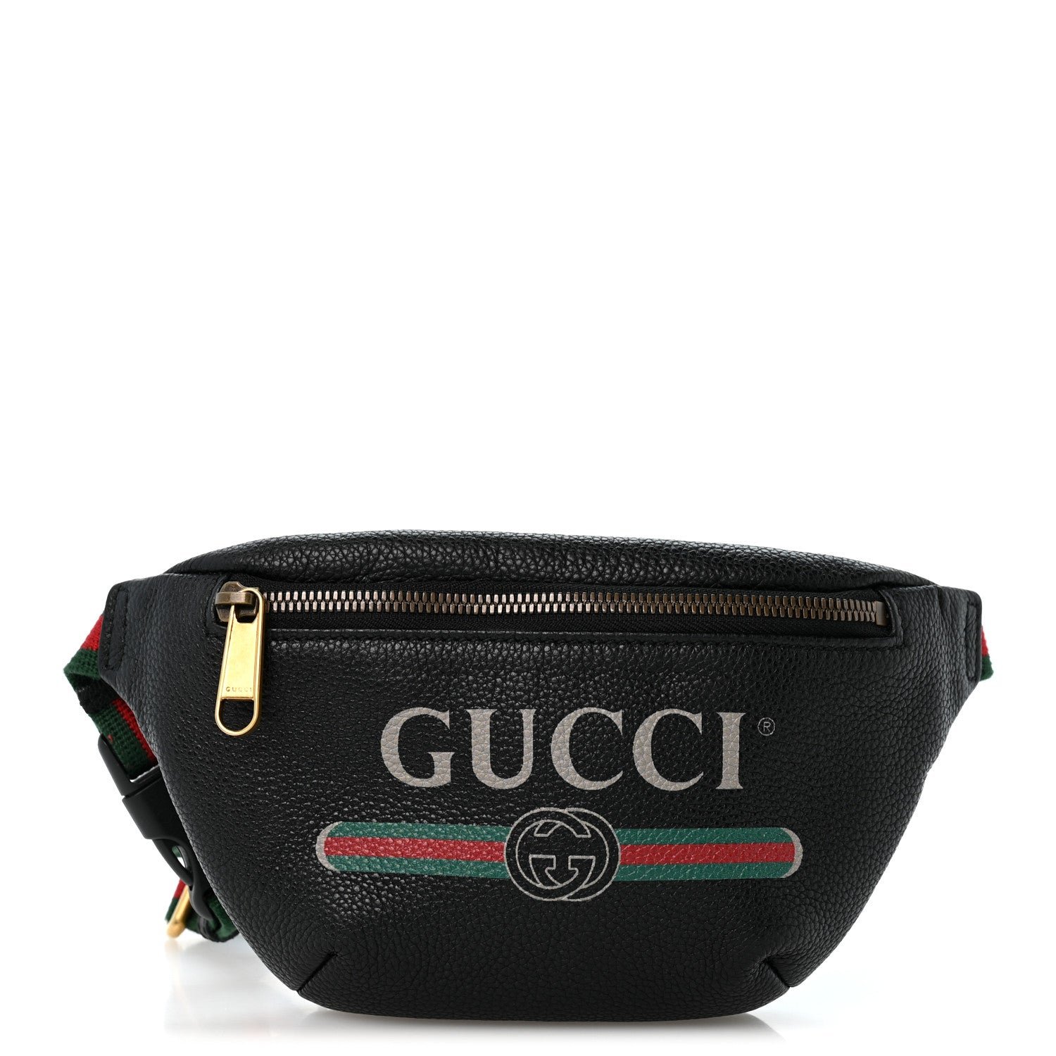 Gucci Grained Calfskin Small Logo Belt Bag Black