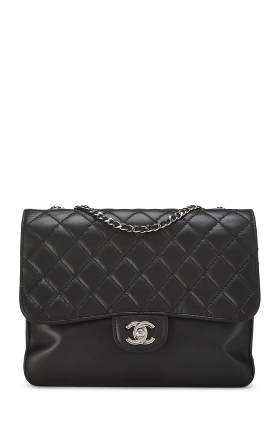 Chanel Black Lambskin Clams Pocket Accordion Flap Medium