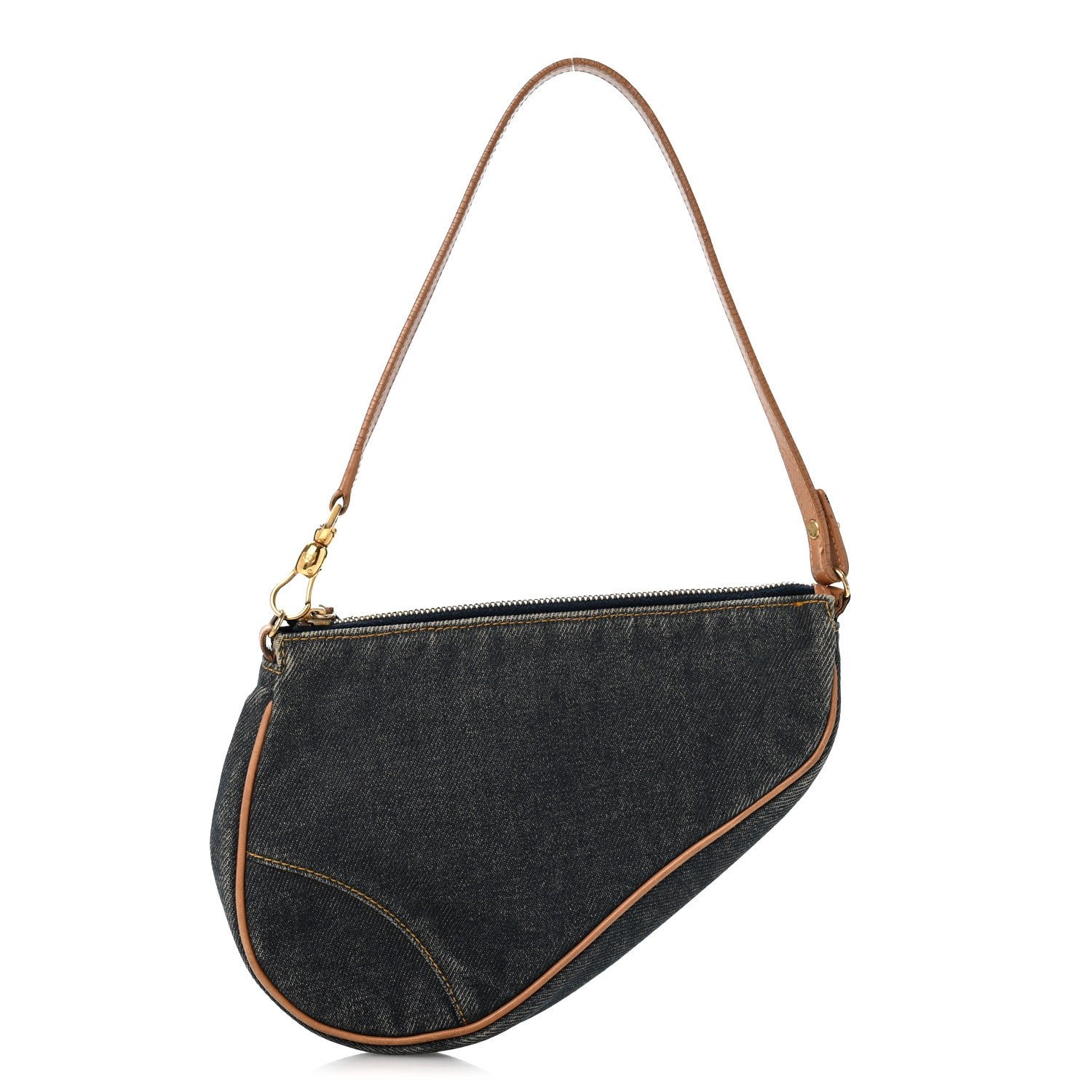 Christian Dior Denim Mini Saddle Pochette Navy