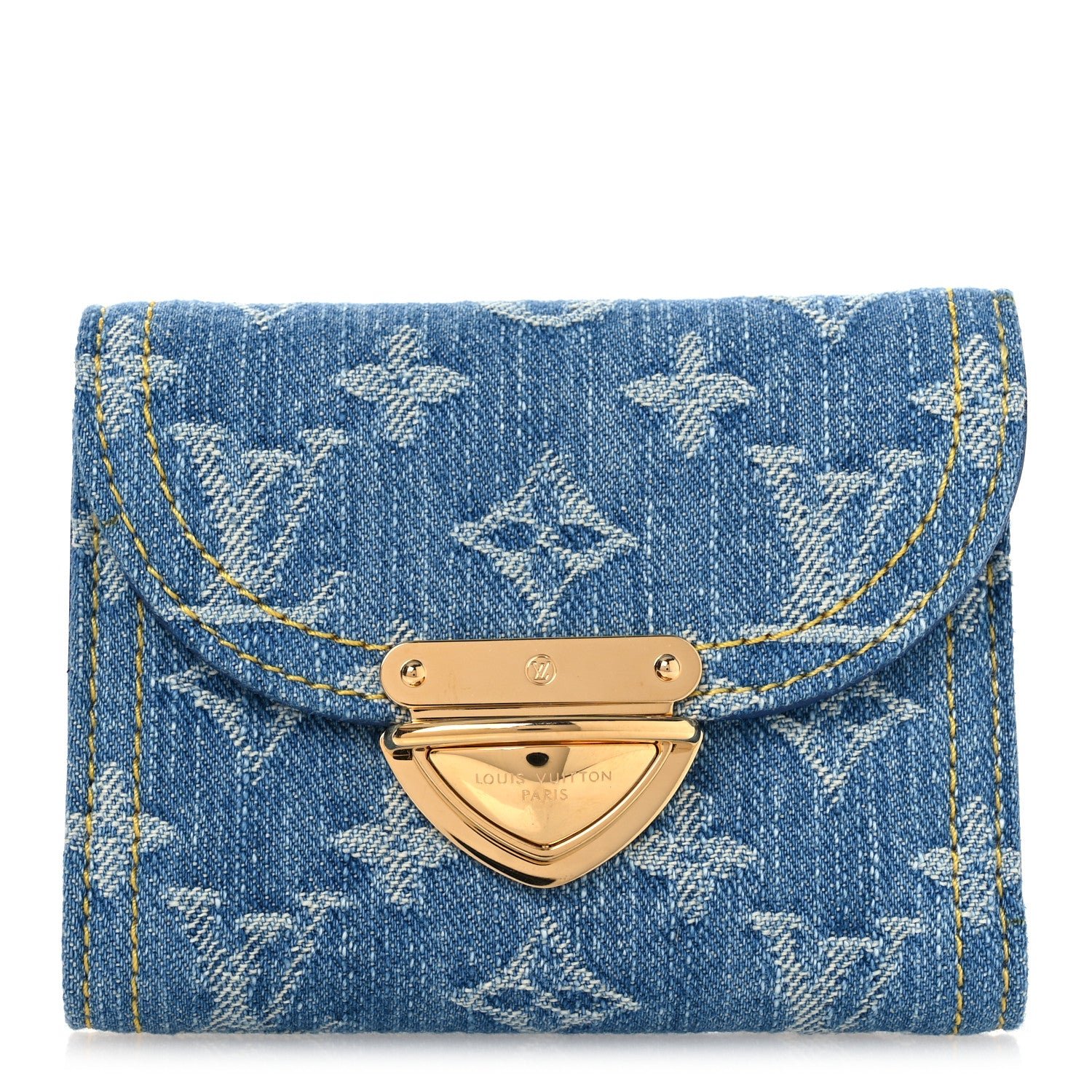 Louis Vuitton Denim Amelia Compact Wallet Blue