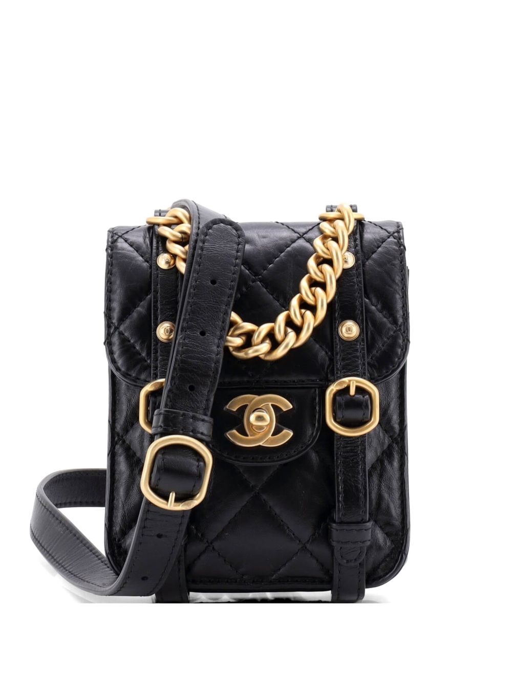 City School Flap Messenger Bag Quilted Aged Calfskin Mini crossbody bag