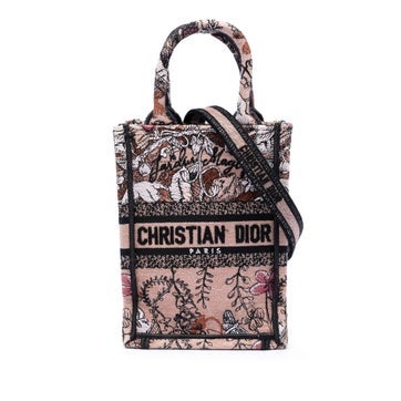 Mini Embroidered Canvas Jardin Magique Vertical Book Tote