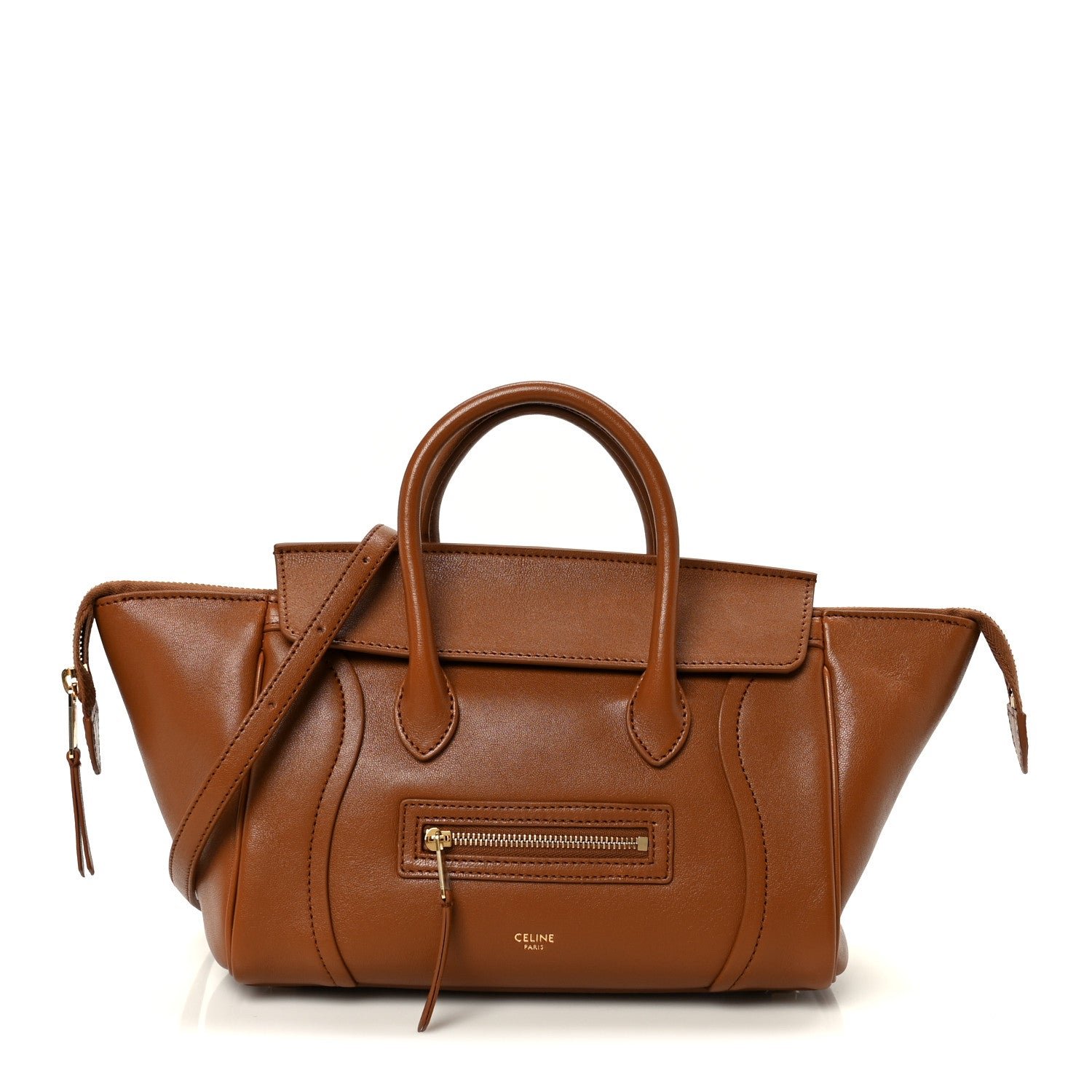 Celine Supple Shiny Lambskin Little New Luggage Soft Tan