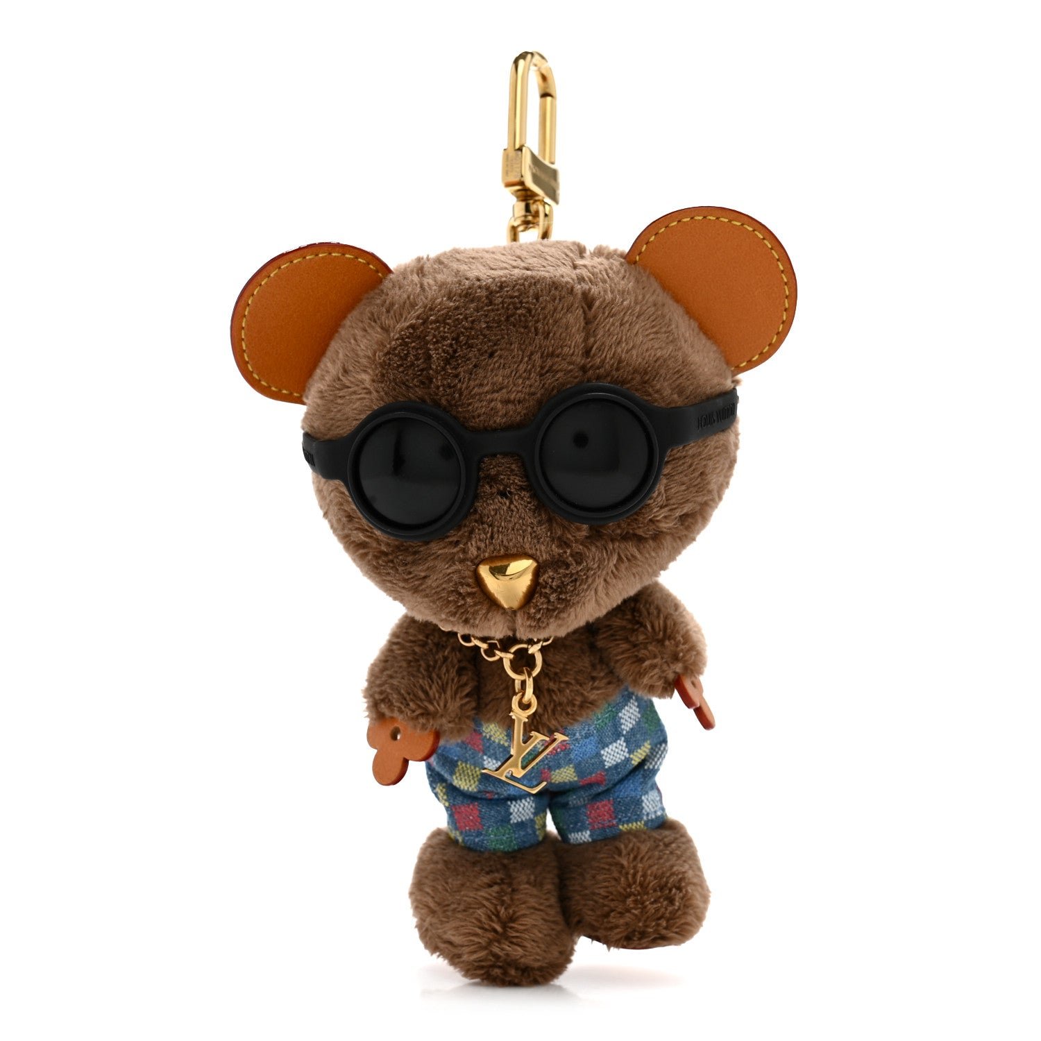 Louis Vuitton Faux Fur LV Louis Bear Super Vision Bag Charm Key Holder Blue