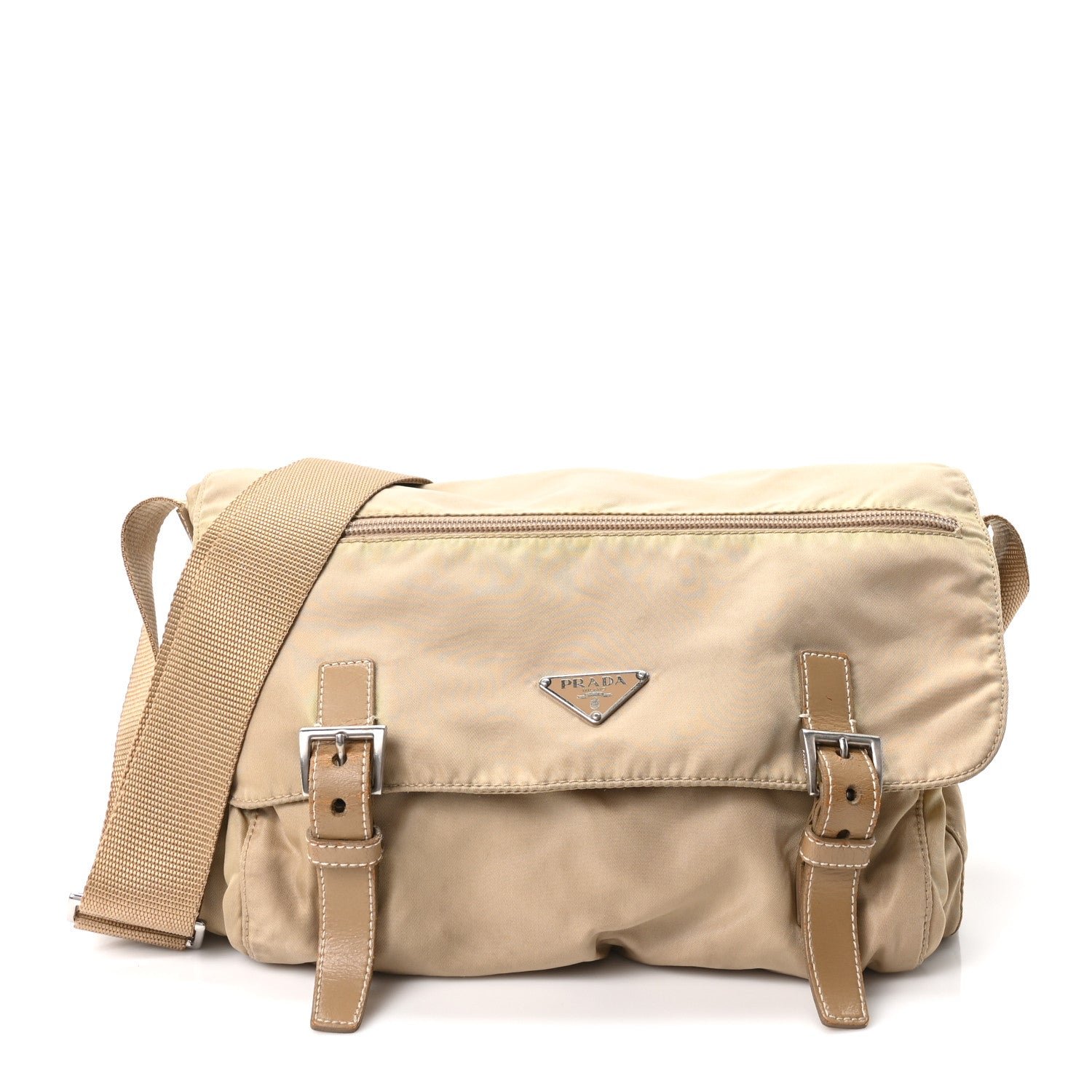 Prada Nylon Vela Sport Messenger Bag Cammello