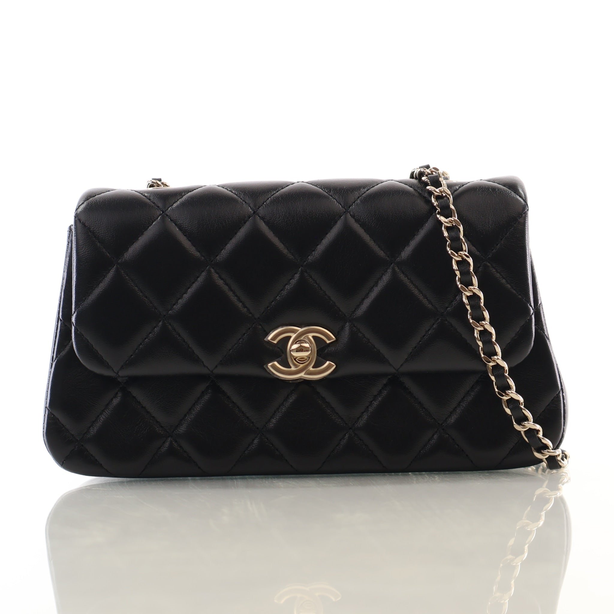 Chanel Lambskin Rectangular Phone Holder with Chain