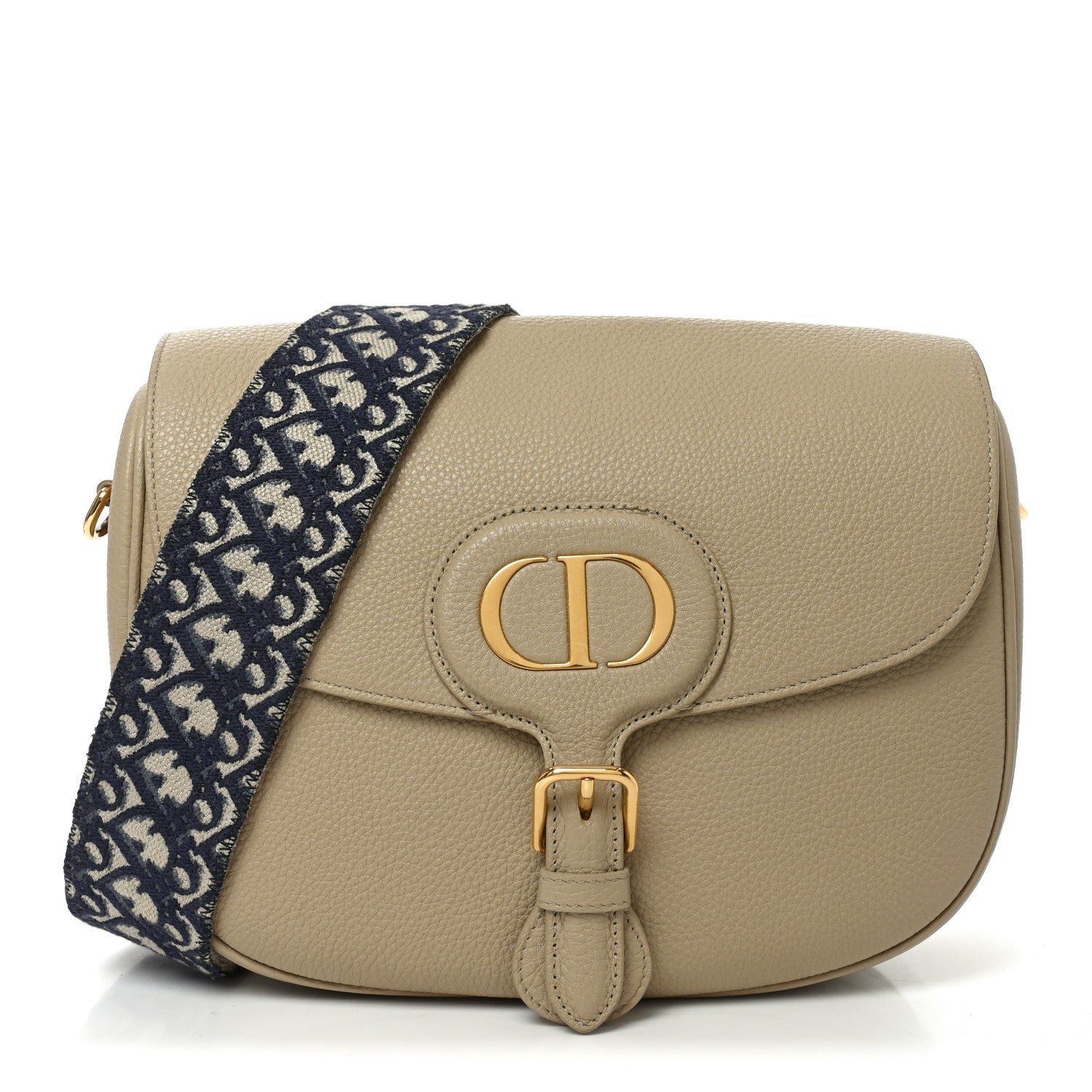 Christian Dior Grained Calfskin Large Bobby Flap Beige