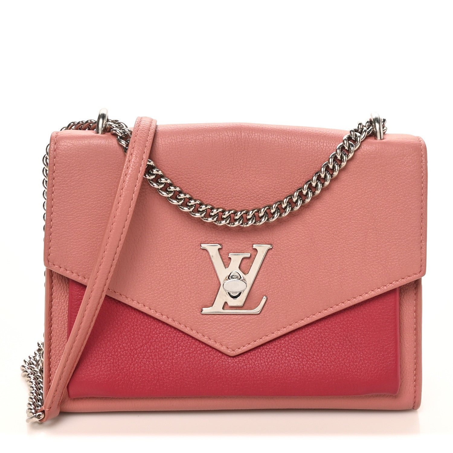 Louis Vuitton Soft Calfskin Mylockme Chain Bag BB Rose Boudoir Lie de Vin