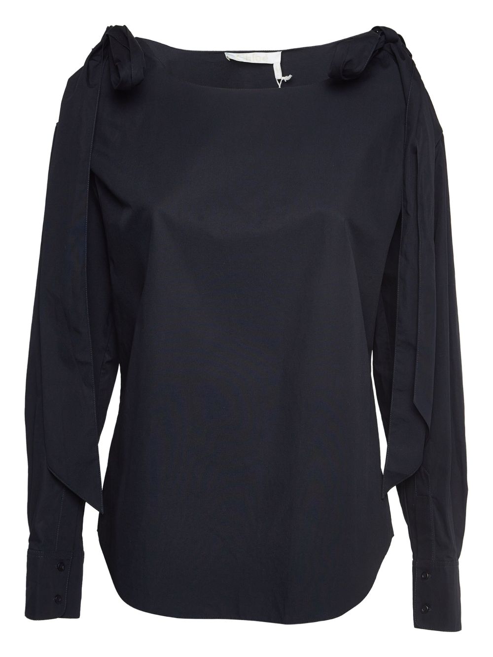 shoulder-tie long-sleeve blouse
