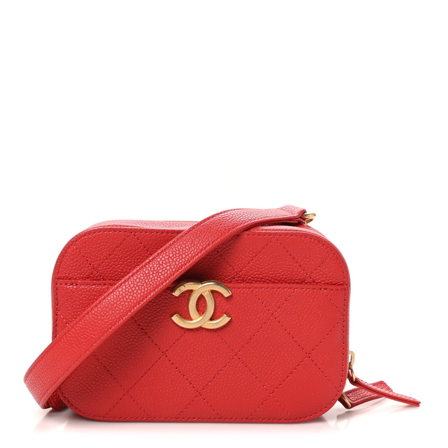 Chanel Caviar Quilted Waist Bag Red