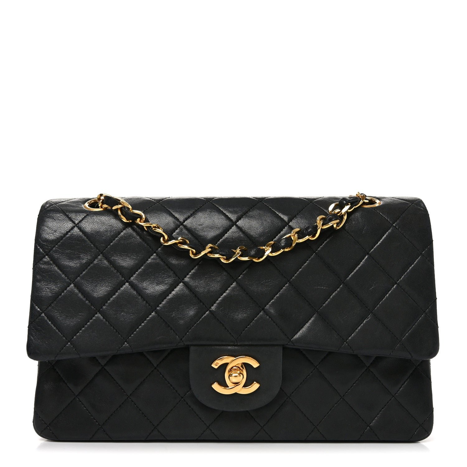 Chanel Lambskin Quilted Medium Double Flap Black