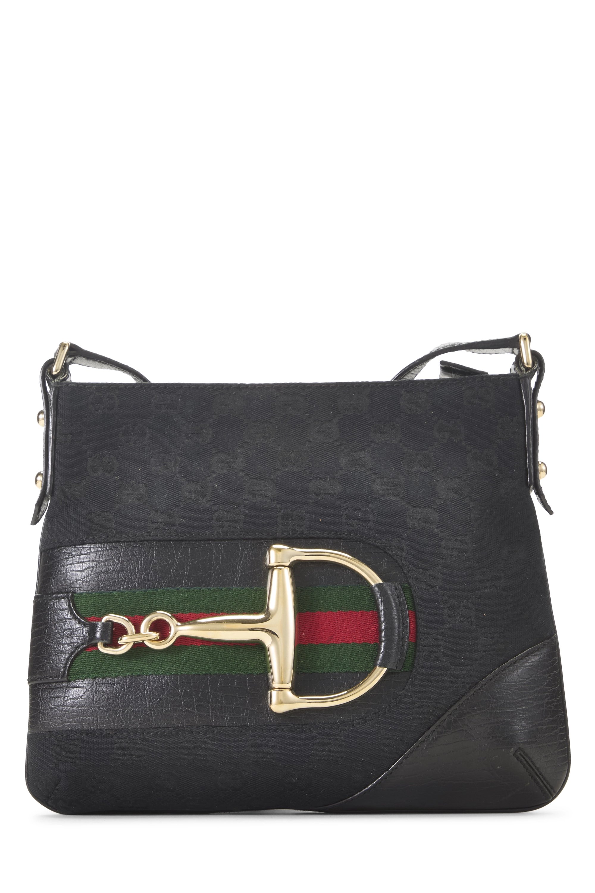Black GG Canvas Web Hasler Messenger