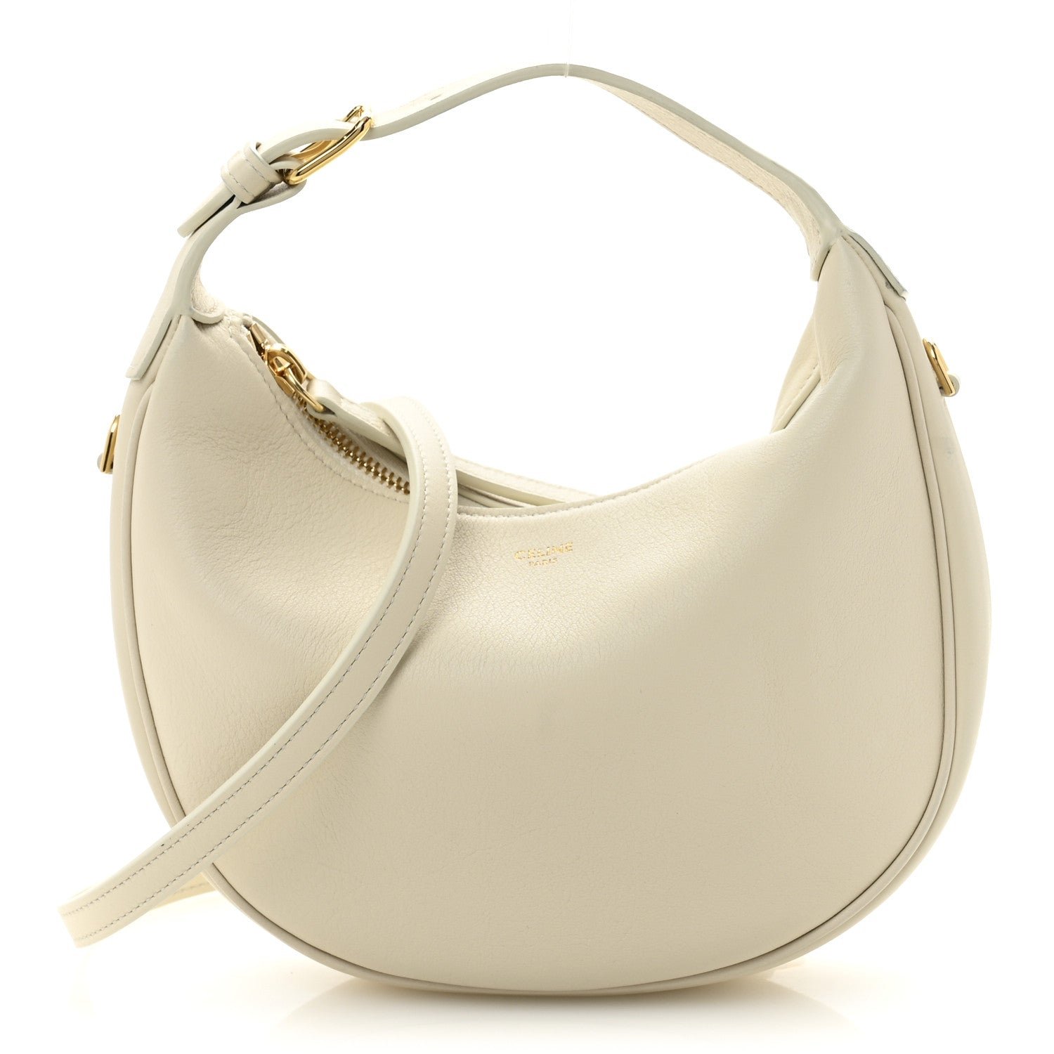 Celine Supple Grained Calfskin Teen Lulu Shoulder Bag Rice