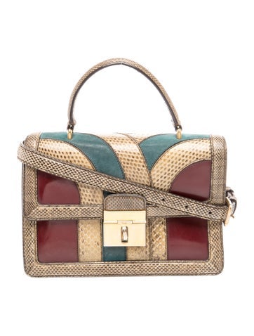 Embossed Leather Top Handle Bag