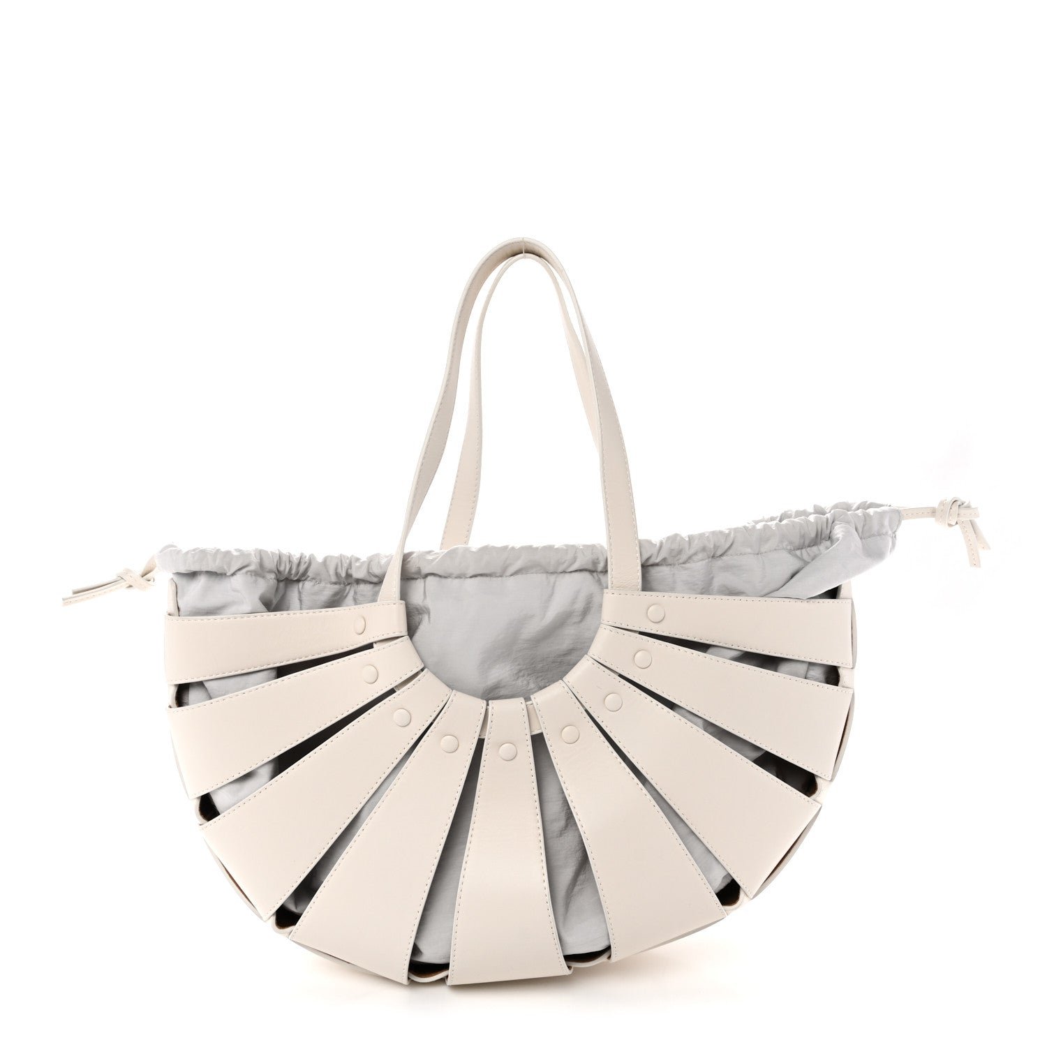 Bottega Veneta French Calfskin Shell Bag White Frost
