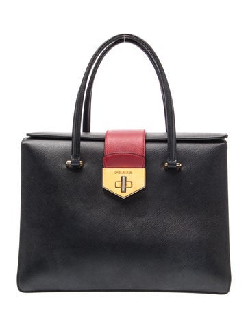 Saffiano Leather Turnlock Satchel