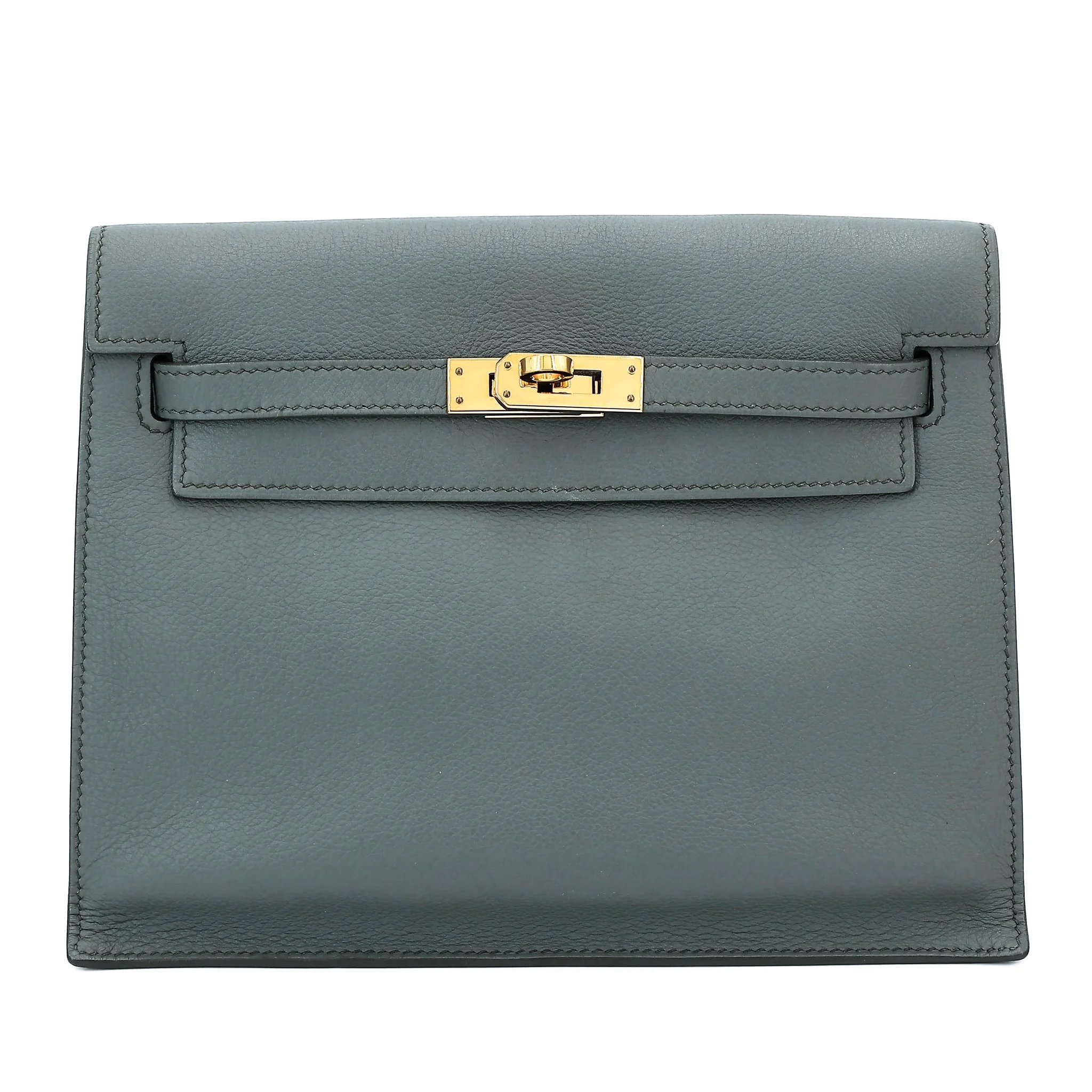 Very Good ( Rank A) HERMÈS Kelly Danse Vert Amande (63) Evercolor Gold hardware D (2019)