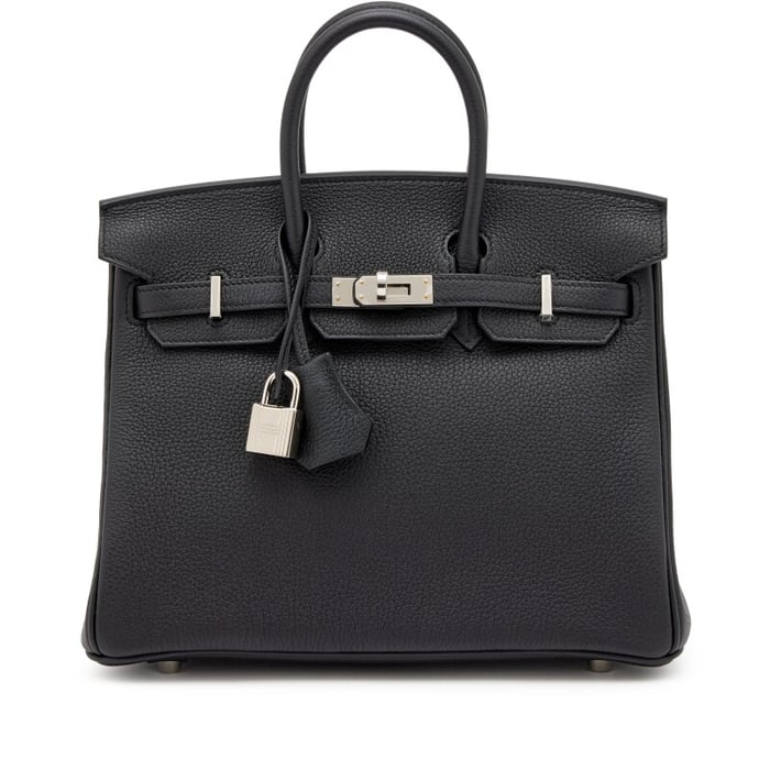 Hermes Black Togo Birkin 25 Palladium Hardware