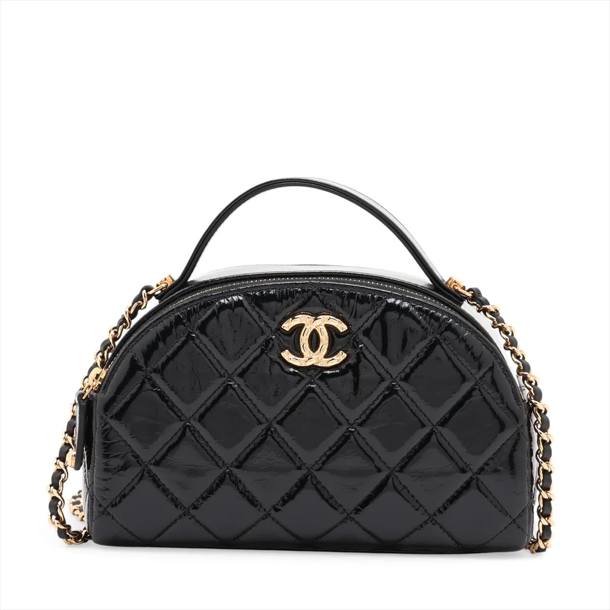 Chanel Matelasse Leather 2 Way Shoulder Bag Black Gold Metal Fittings random ser