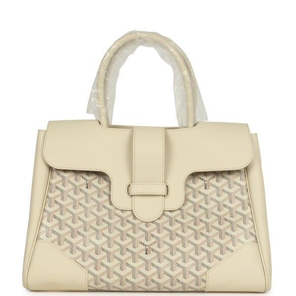 Goyard Goyard Goyardine Canvas Sand Saigon Tote Palladium Hardware